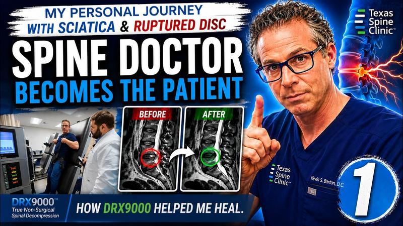 Video: the doctor's own lumbar MRI showing an L4-L5 ruptured disc.