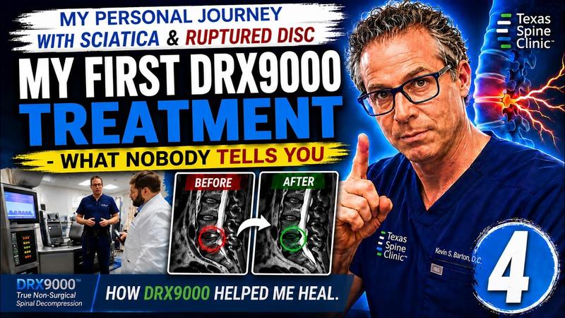 Video: Dr. Barton on the DRX9000 table treating his own disc.