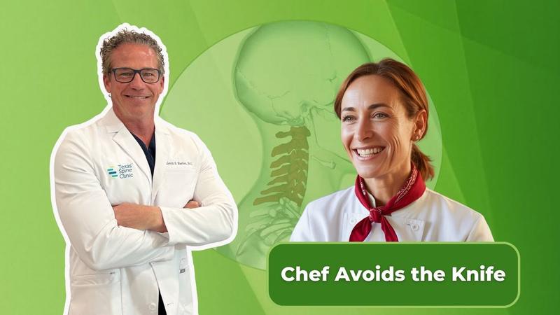 Video thumbnail: Chef Andrea — how we helped her avoid neck surgery.