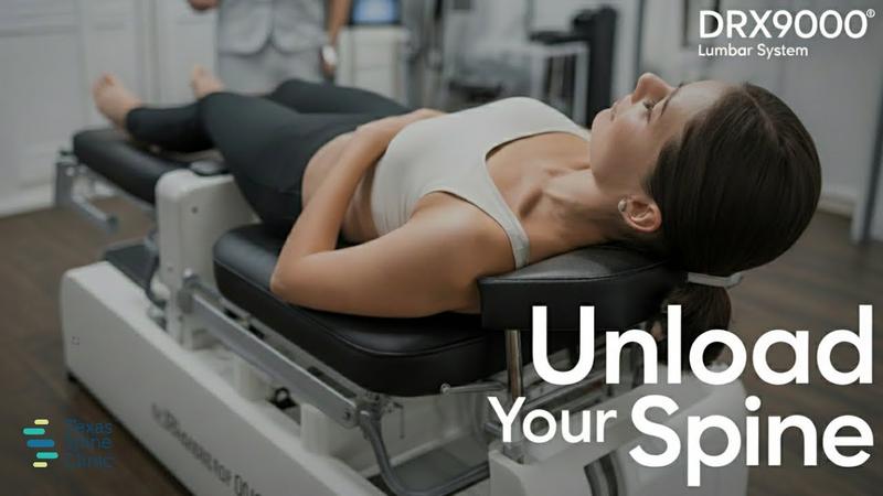 Video: a lumbar DRX9000 decompression session demonstrated.