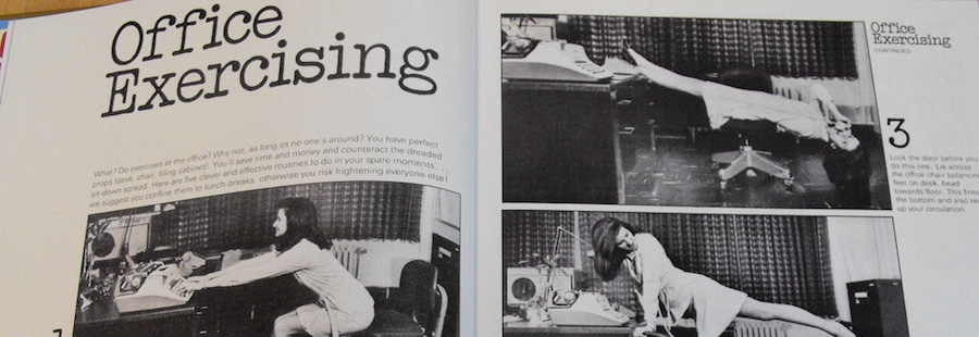 Vintage magazine offering office exercises